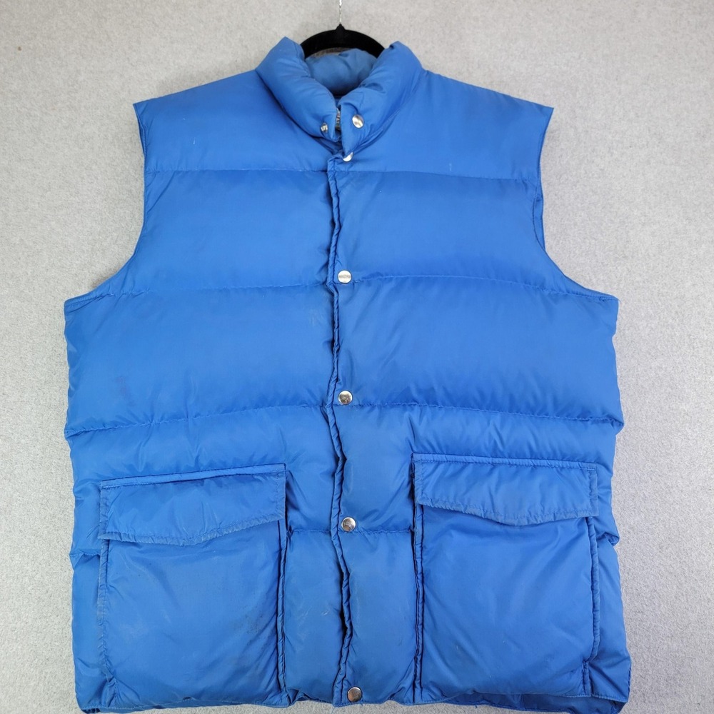 Vintage Sportsman's Choice Vest Mens XL Blue Down Puffer Nylon Outdoor Hunting